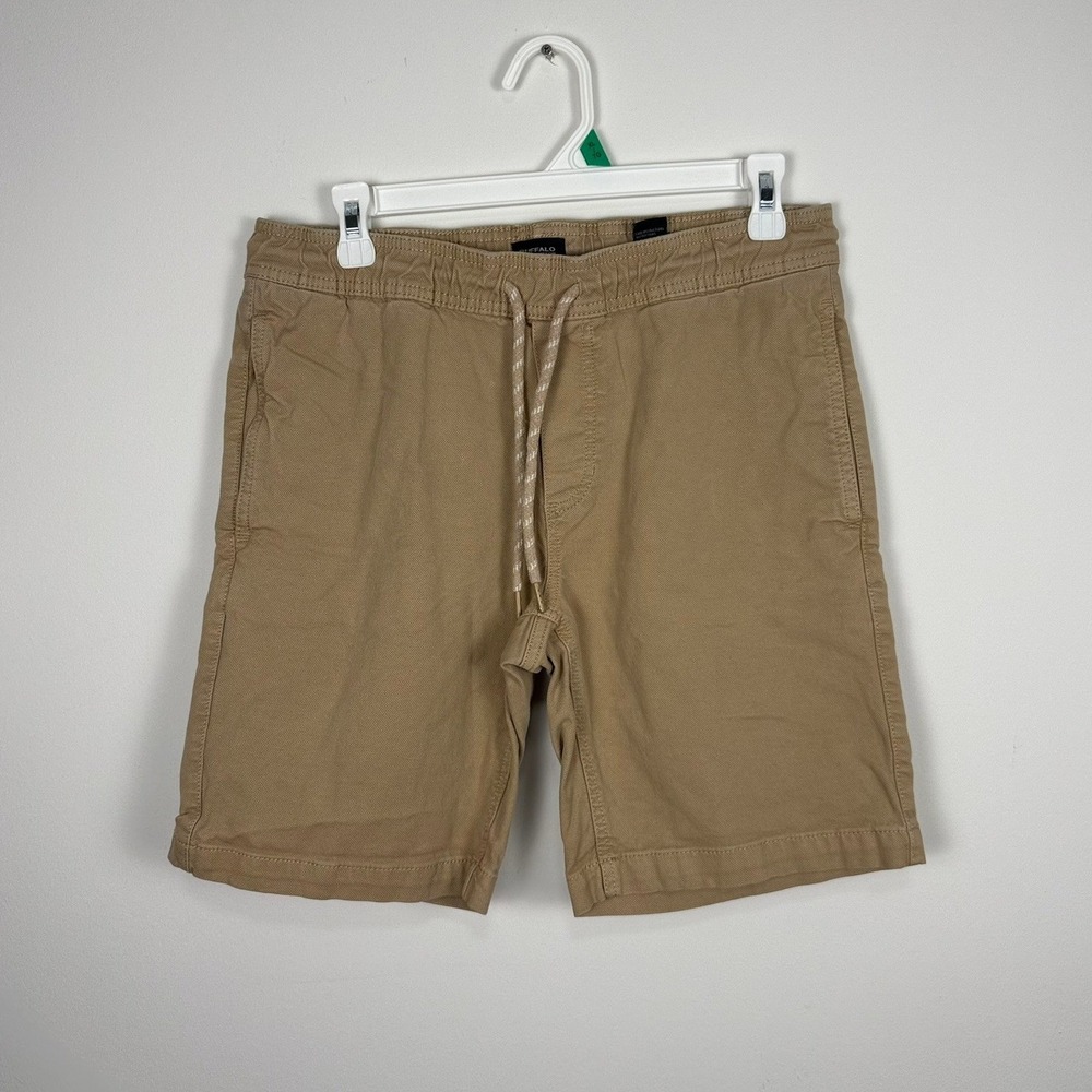 ✨3 for $20 Buffalo David Bitton Mens Tan Khaki Stretch Chino Drawstring Shorts S